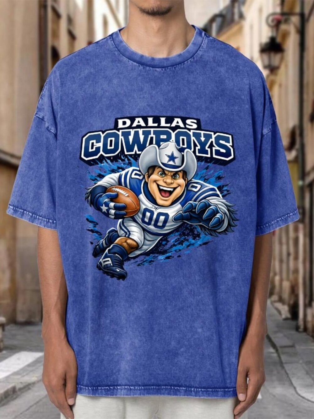 Dallas Cowboys Vintage Wash Graphic Tee NFL Fan T-Shirt IX7QZ483OW